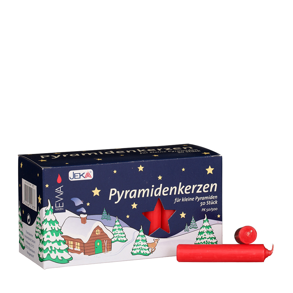 Pyramidenkerzen rot (50 Stück)