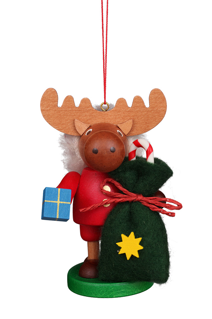 Tramp Elk Santa Ornament