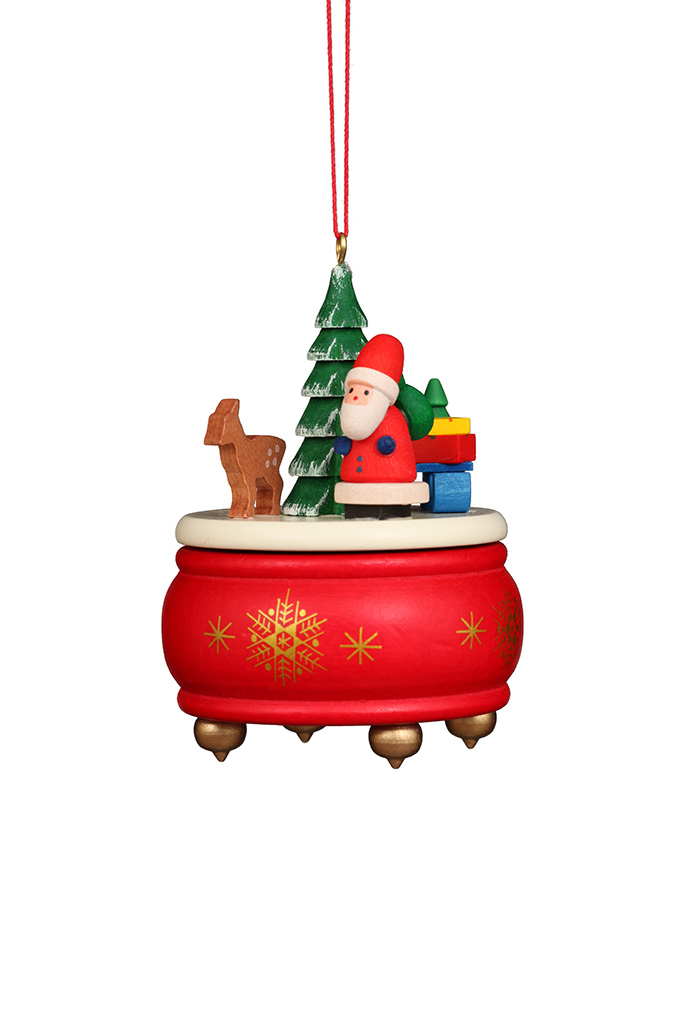 BB Spieldose rot mit Weihnachtsmann
