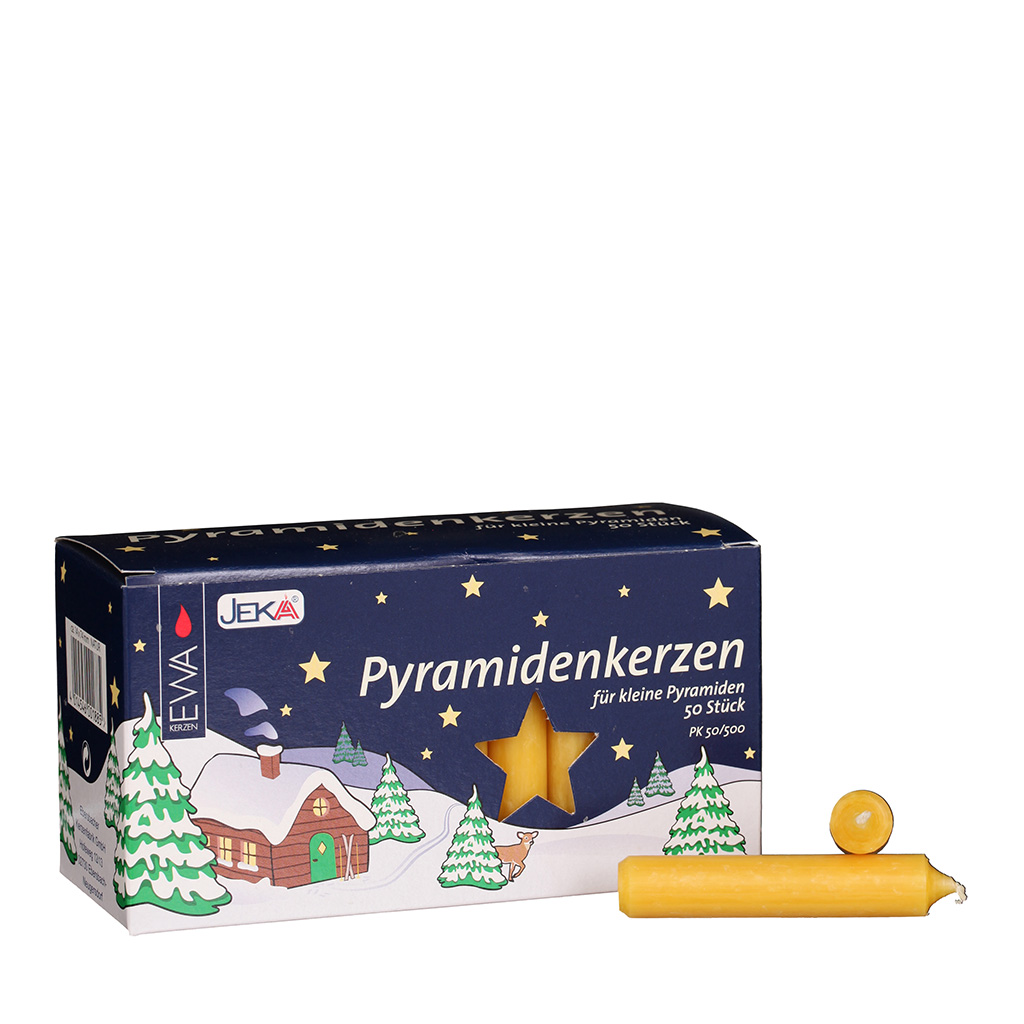 Pyramidenkerzen honigfarben (50 Stück)