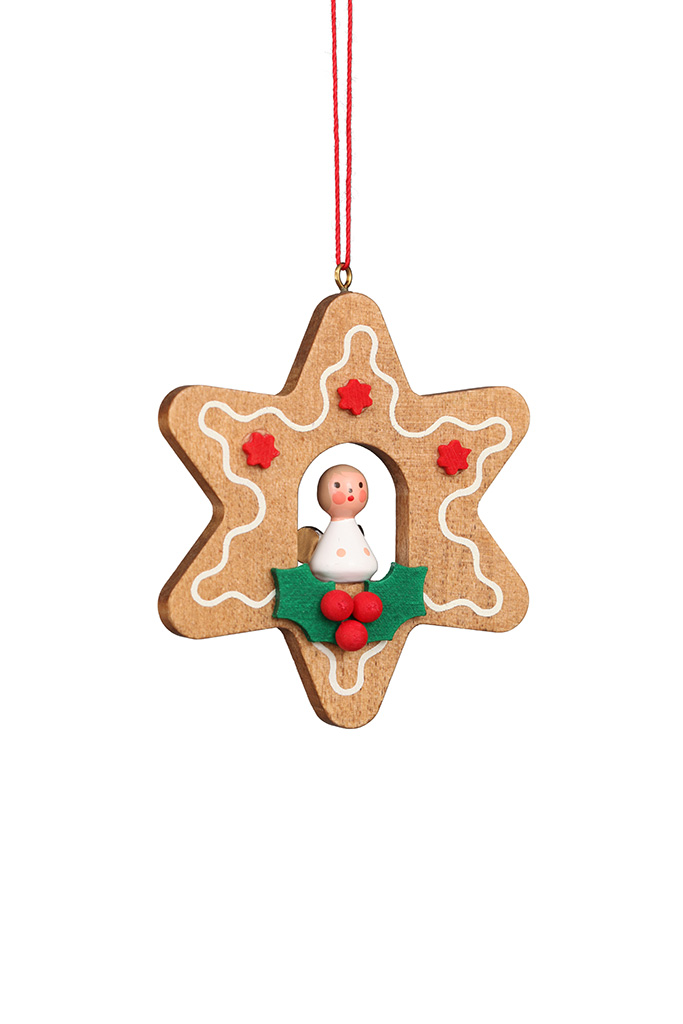 Gingerbread Star With Angel Ornament