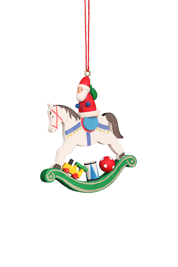 Santa On Rocking Horse Ornament