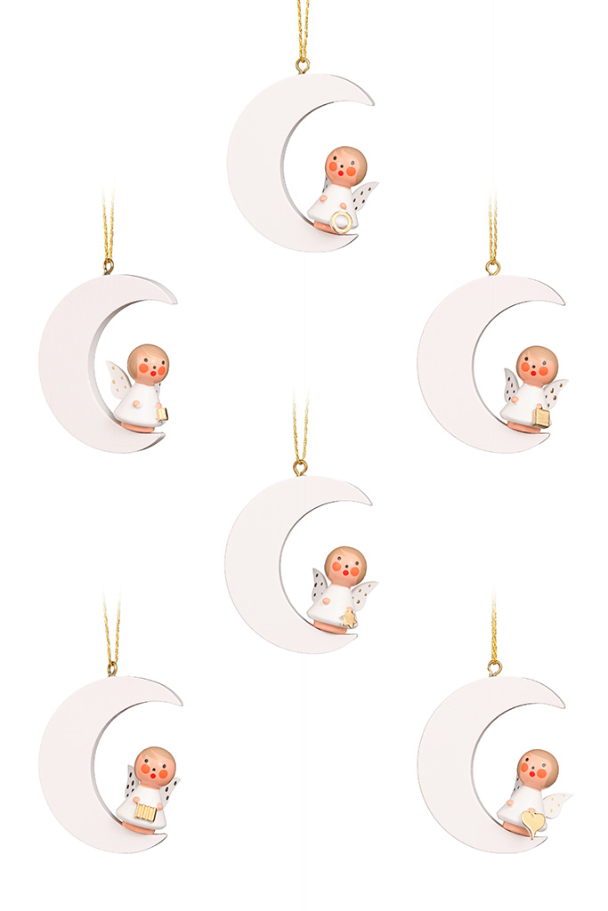 Angel In White Moon Ornament